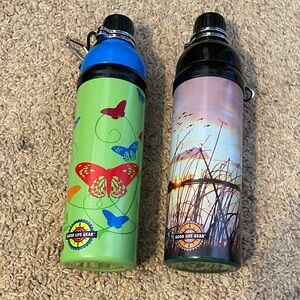 Butterfly and Nature Water Bottles - Blue and Green